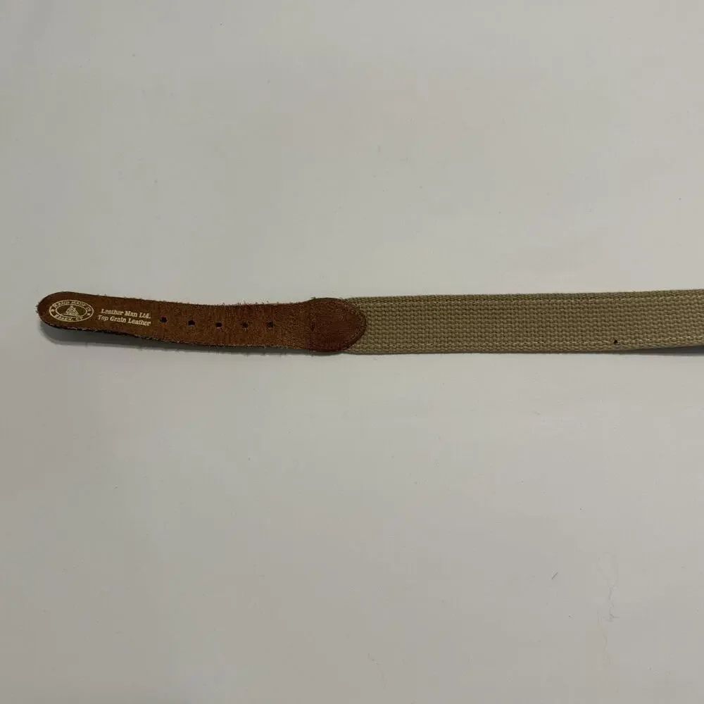 Men’s Golf Belt Size 40 Leather Man LTD Brass Buckle Pointer Dogs NY Made In USA